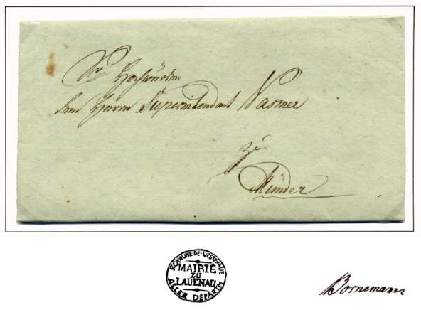 Kanzlei-Brief des Commune-Maires Bornemann aus Lauenau an den Superintendanten in Münder