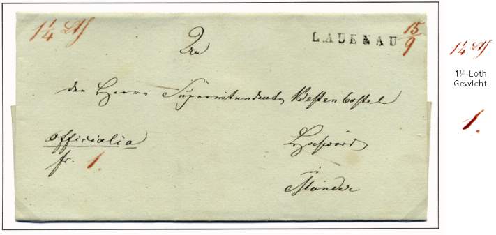 Franco-Brief („officialia fr.“ = Dienstsache) der Kirchenkommission von Apelern bei Lauenau nach  Münder.