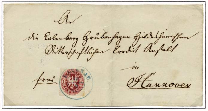 Standard „Inland“ Brief an die Ritterschaftliche Credit Anstalt in Hannover.