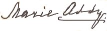 Unterschrift von Fürstin Marie Anna