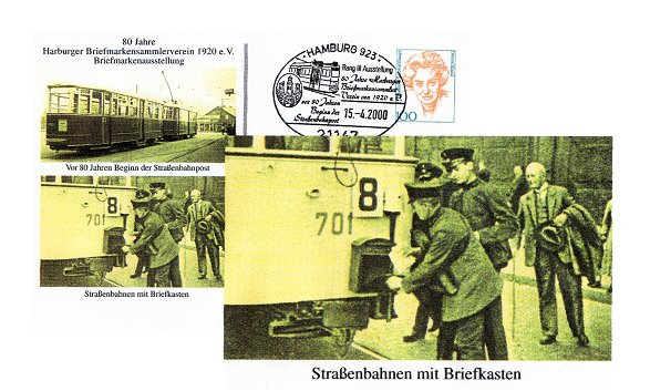 A souvenir of the stamp exhibition 2000 from the “Harburg Briefmarkensammler Verein von 1920 e.V.”