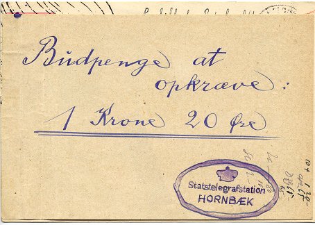 Foreign express postcard (“Express Auslandspostkarte”) posted to Kildekrog by Hornbaek in Denmark on 14. August 1933