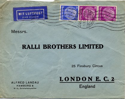 Foreign letter (“Auslandsbrief”) posted to London on 11. May 1937